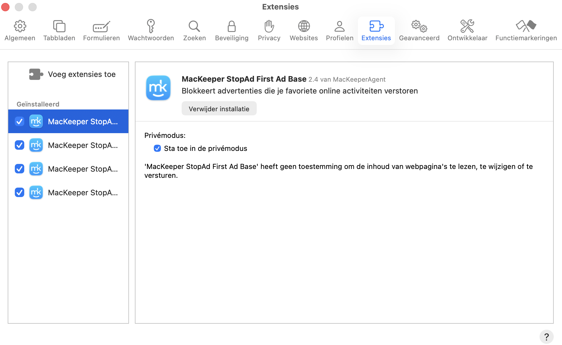 Om extensies in Safari uit te schakelen open je de instellingen, ga je naar het tabblad Extensies, kies je de gewenste extensie(s) en schakel je deze uit.
