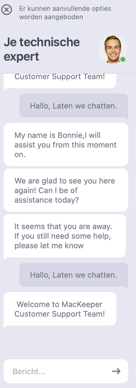 Om te leren hoe je FaceTime op je Mac herstelt, open je MacKeeper, kies je Premium-service en klik je op Nu chatten.