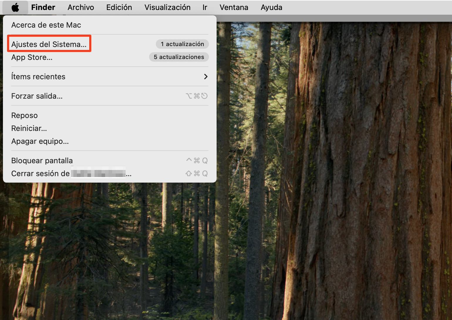 Si el Dock de tu Mac ha desaparecido, también puedes restaurarlo. Para ello, haz clic en el menú Apple y selecciona Ajustes del Sistema, seguido de Dock y barra de menús.