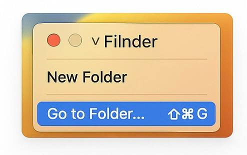 The next step in deleting temporary and cache files while fixing a deleted process issue on your Mac is to go to Finder and choose the Go to Folder option.