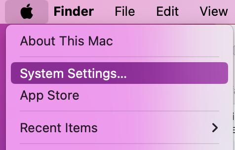 To make Safari the default browser, you’ll first need to click on the Apple Icon to be able to access your System Settings.