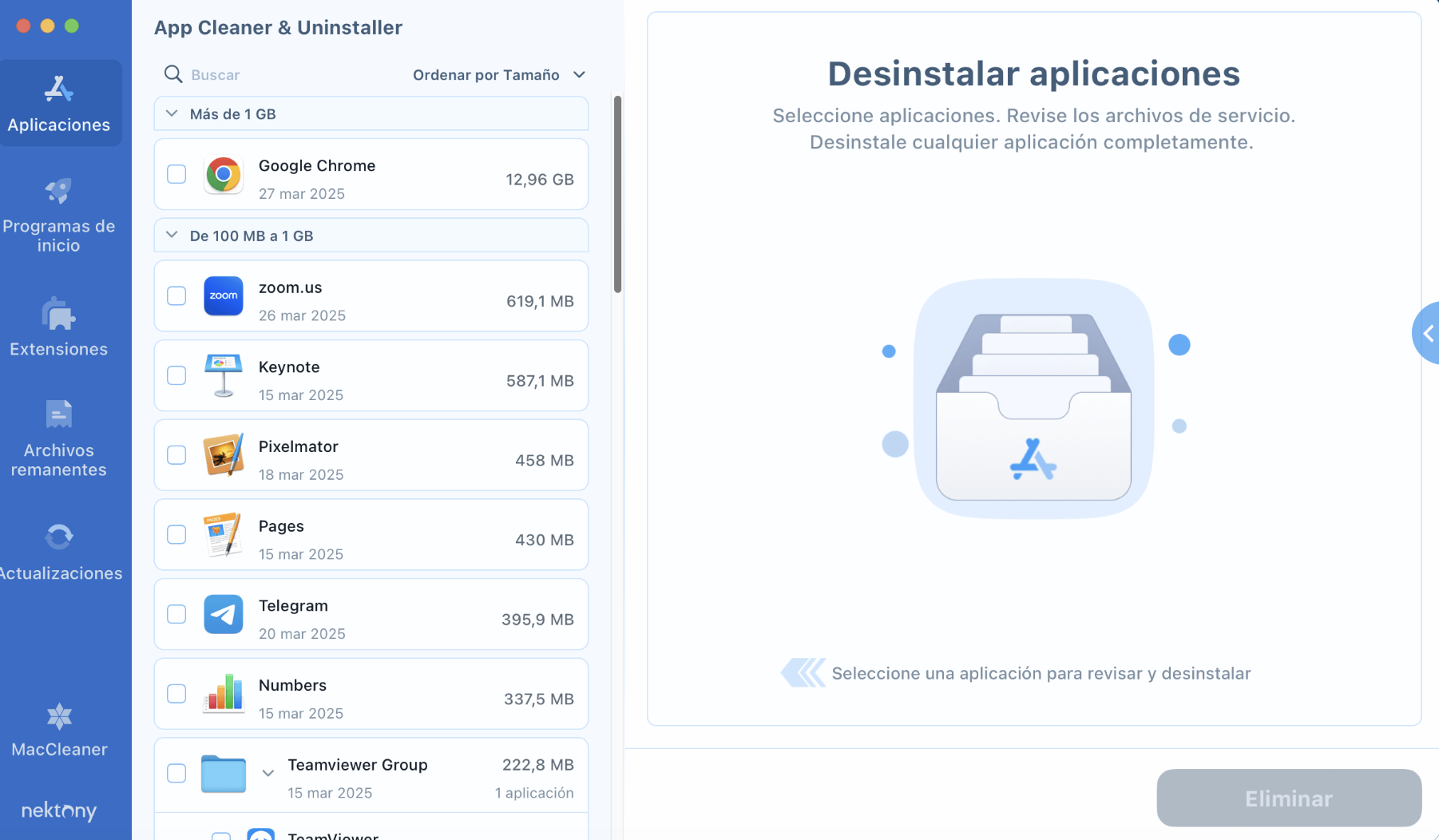 App Cleaner & Uninstaller elimina aplicaciones y tus archivos restantes, así como extensiones. También puedes cambiar las asociaciones de archivos.