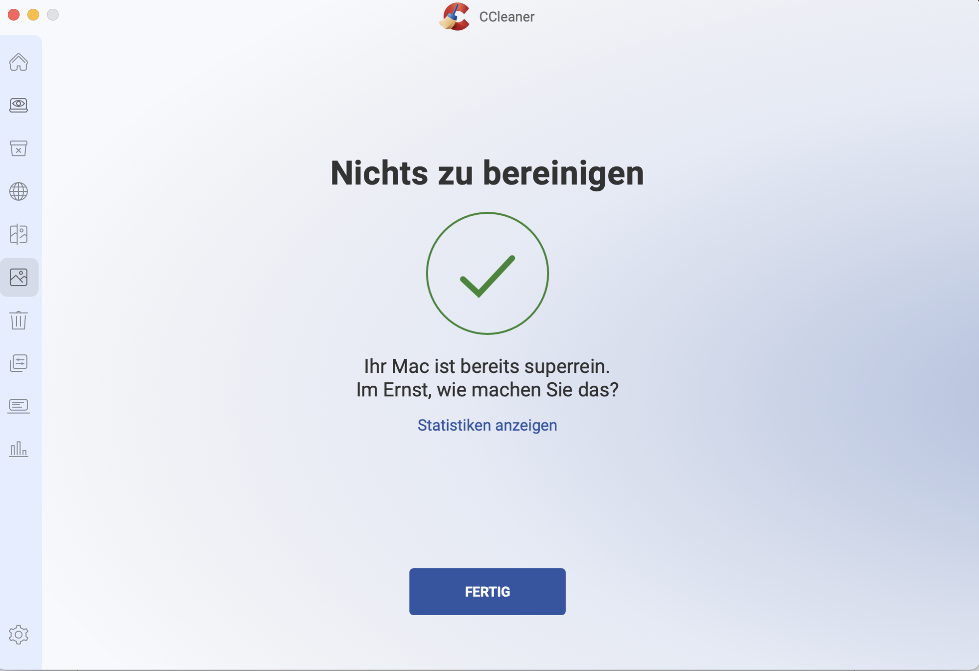 Sobald CCleaner Ihre Bilder auf dem Mac findet, können Sie diese ohne große Schwierigkeiten entfernen. Danach geben Sie auch mehr Platz auf Ihrem Gerät frei.