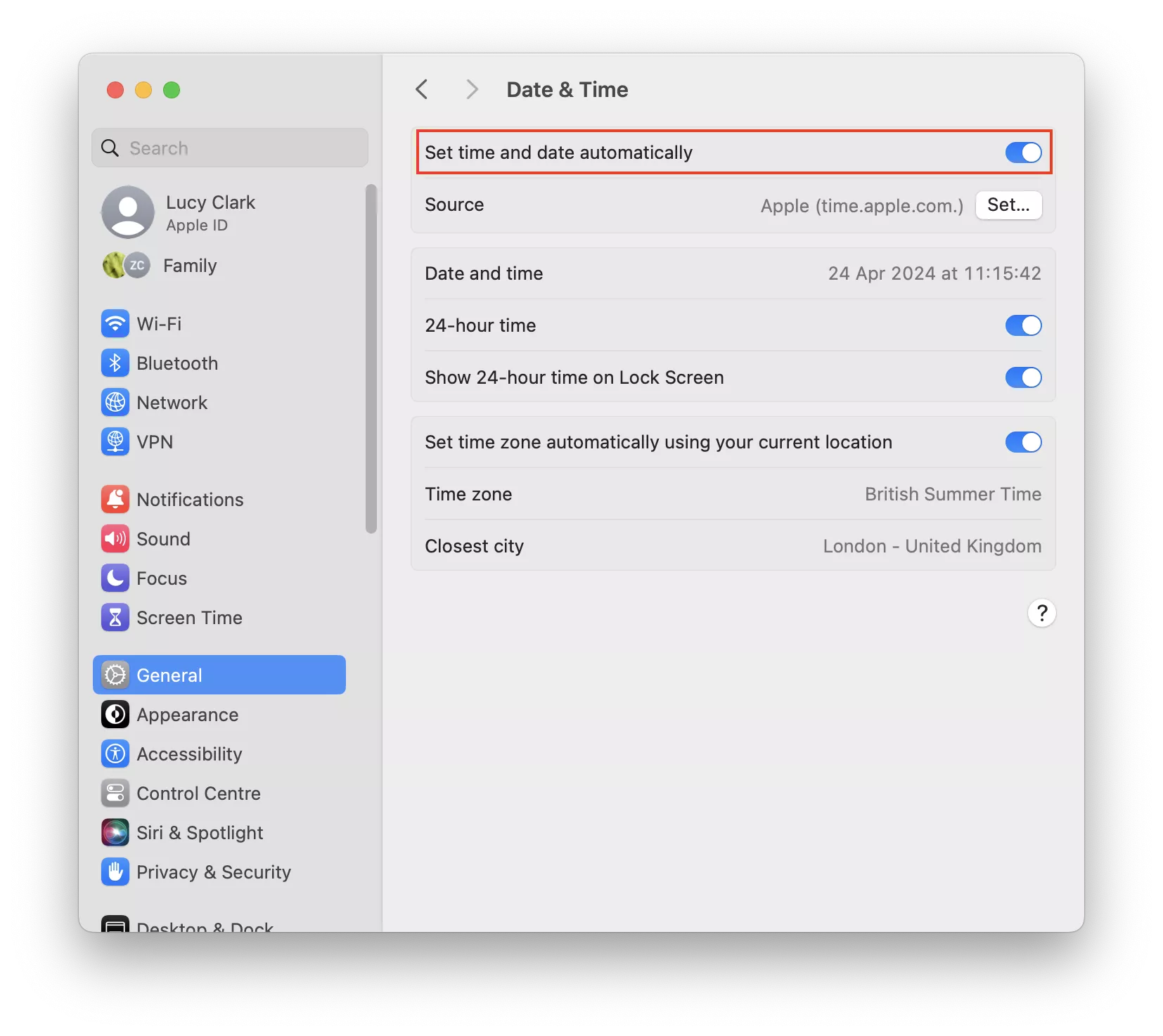 Now that you’re in Date & time settings, check these settings and toggle on the Set time and date automatically feature where necessary.