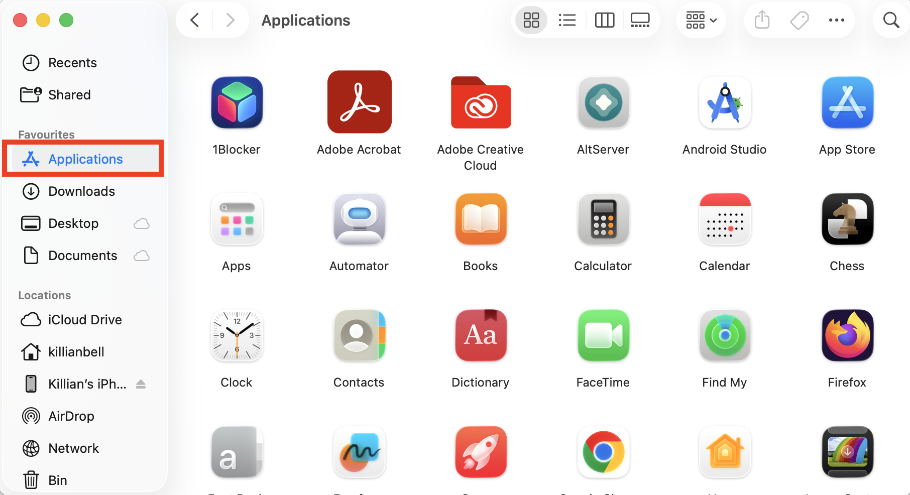 The Applications folder inside Finder on Mac. If you're asking how to delete Adobe Acrobat from Mac, find the Adobe Acrobat folder inside Applications and then delete it.