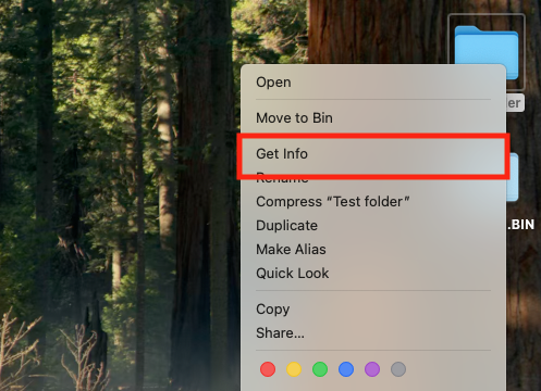 Sometimes, having the wrong file permissions can cause error code 36 on Mac. You can check this by right-clicking a file and selecting 'Get Info'.