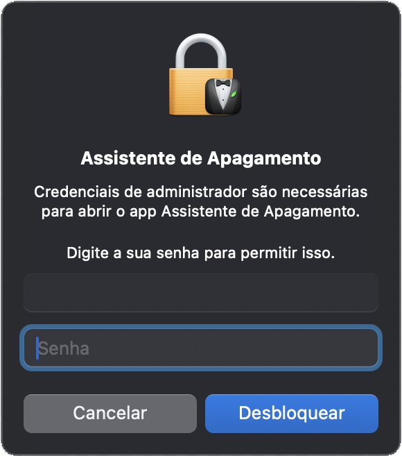 O Assistente de Apagamento nos Ajustes Gerais do Mac solicita que os usuários insiram sua senha antes de prosseguir para redefinir o MacBook para às configurações de fábrica.