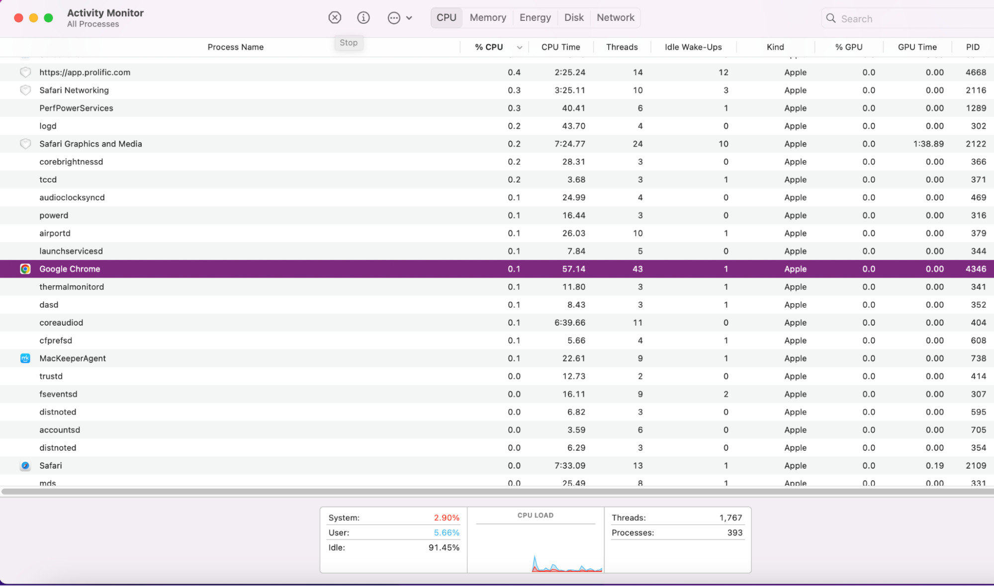 Next, you’ll want to open Activity Monitor and look for any apps that are demanding alot of resources. Press Quit next to them to give macOS Tahoe the best chance at performing steadily and uninterrupted