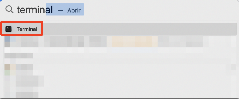 Para abrir la aplicación a través del Terminal, ingresa al Terminal y abre la aplicación.