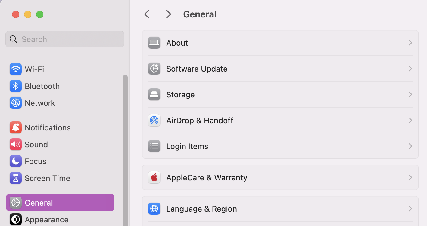 To check how much space you have available on your Mac, and see if you need to free up more for macOS Sequoia–start by opening System Settings. Then head to General and choose Storage.