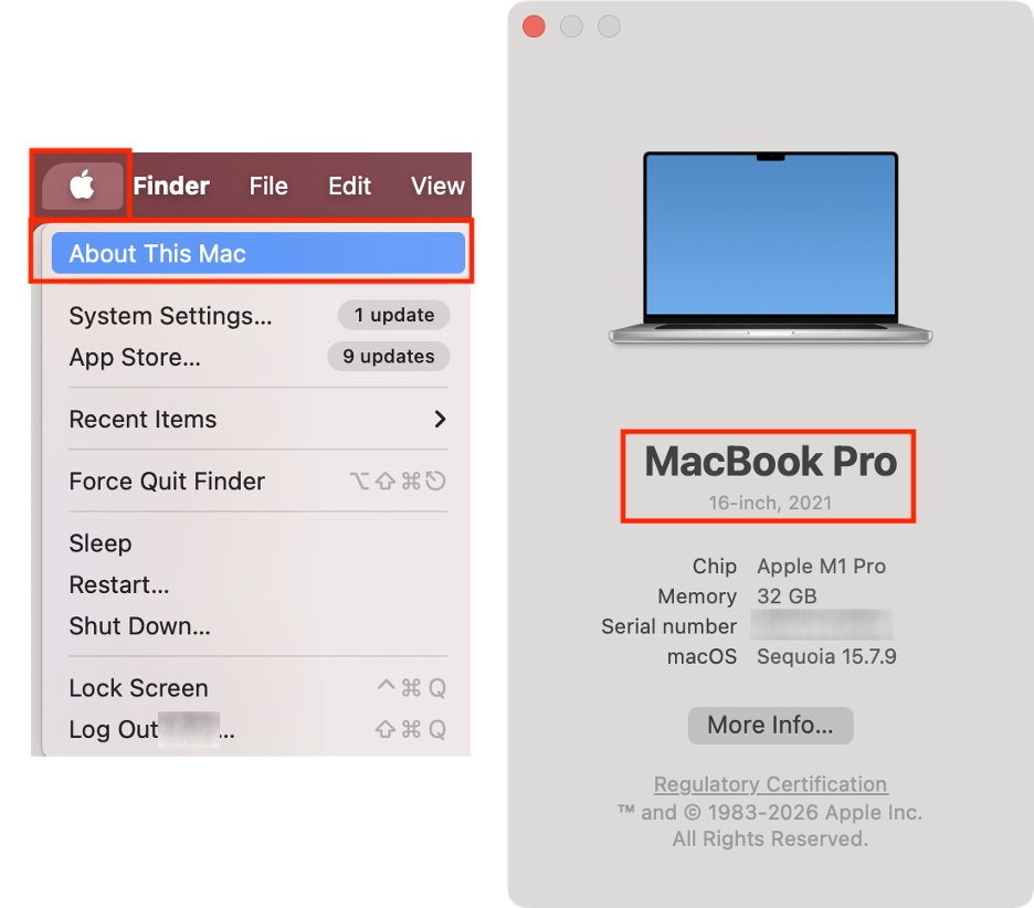 To check your Mac model before you use iPhone Mirroring, go to the Apple logo in the menu bar, select About This Mac, and check your Mac’s model name.
