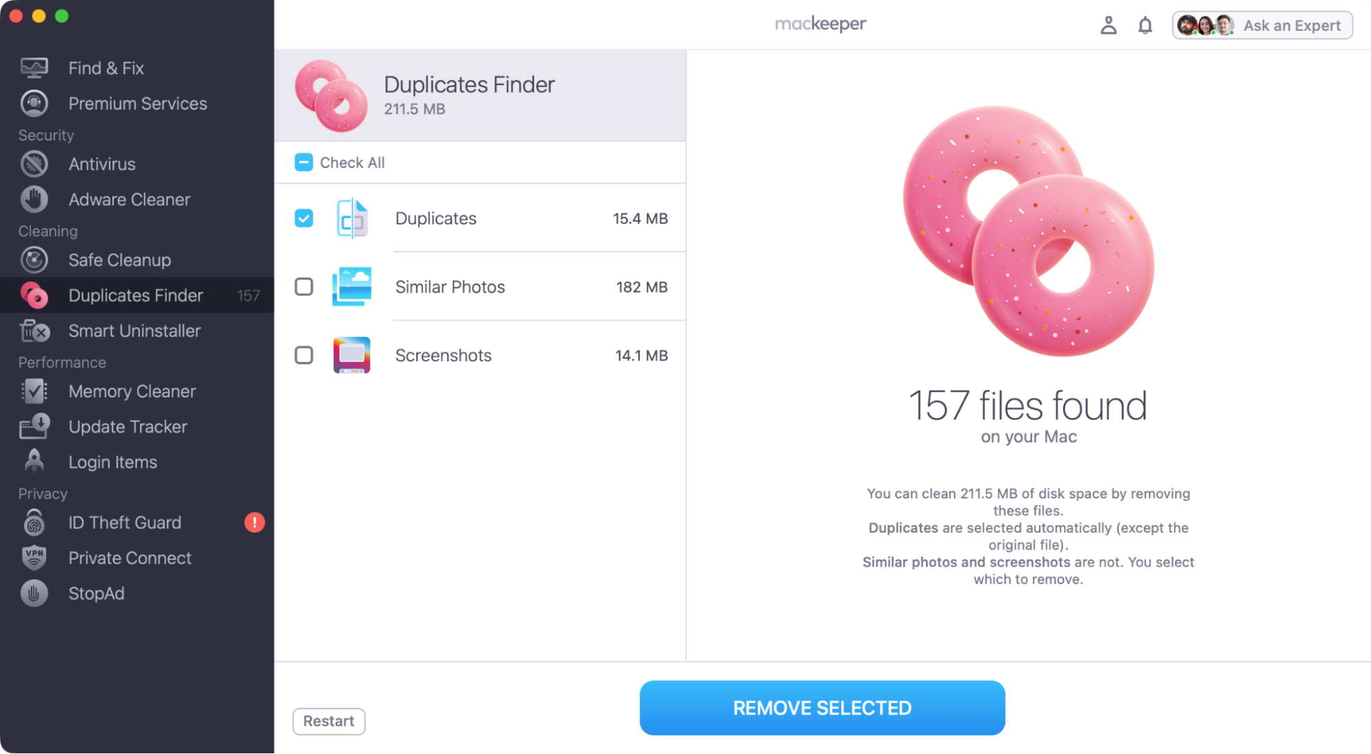 Step 1. Select Duplicates Finder and click Start Scan