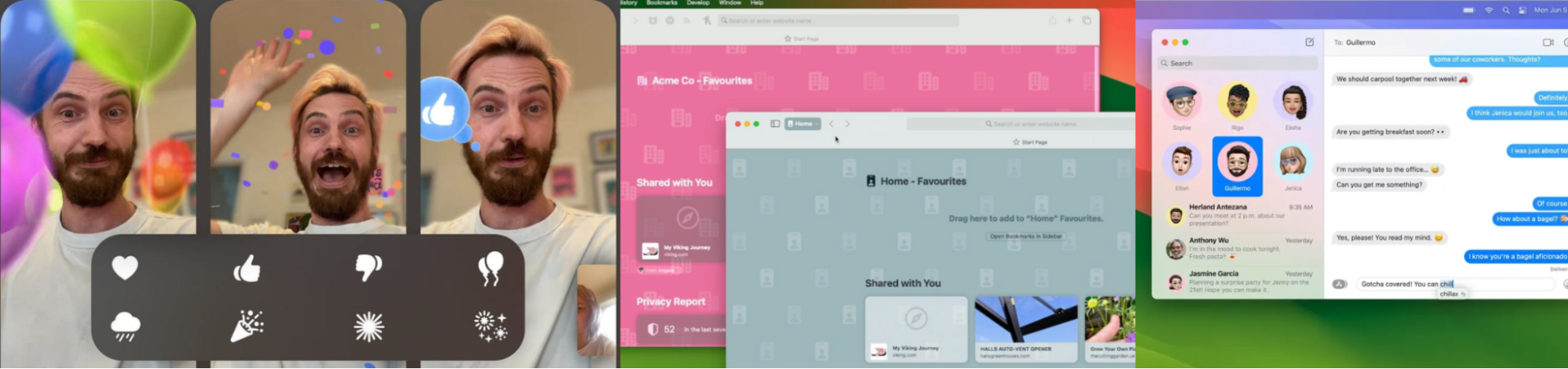 macOS Monterey lacked when it came to features for buil-in Apple apps like Safari, Messages and Face time. So, if you'd like more personalization, and control over your apps then macOS sonoma is a better option thanks to the app updates and ecosystem integration it offers.