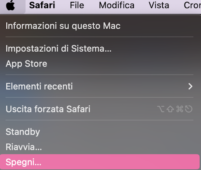 Per poter eseguire la diagnosi sul tuo dispositivo Apple, devi prima spegnere il Mac.