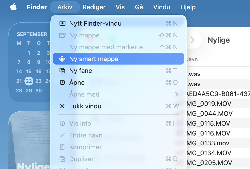 Ved hjelp av Smarte Mapper-funksjonen i macOS Finder kan du sortere filer etter type, og deretter søke etter eventuelle dupliserte bilder.