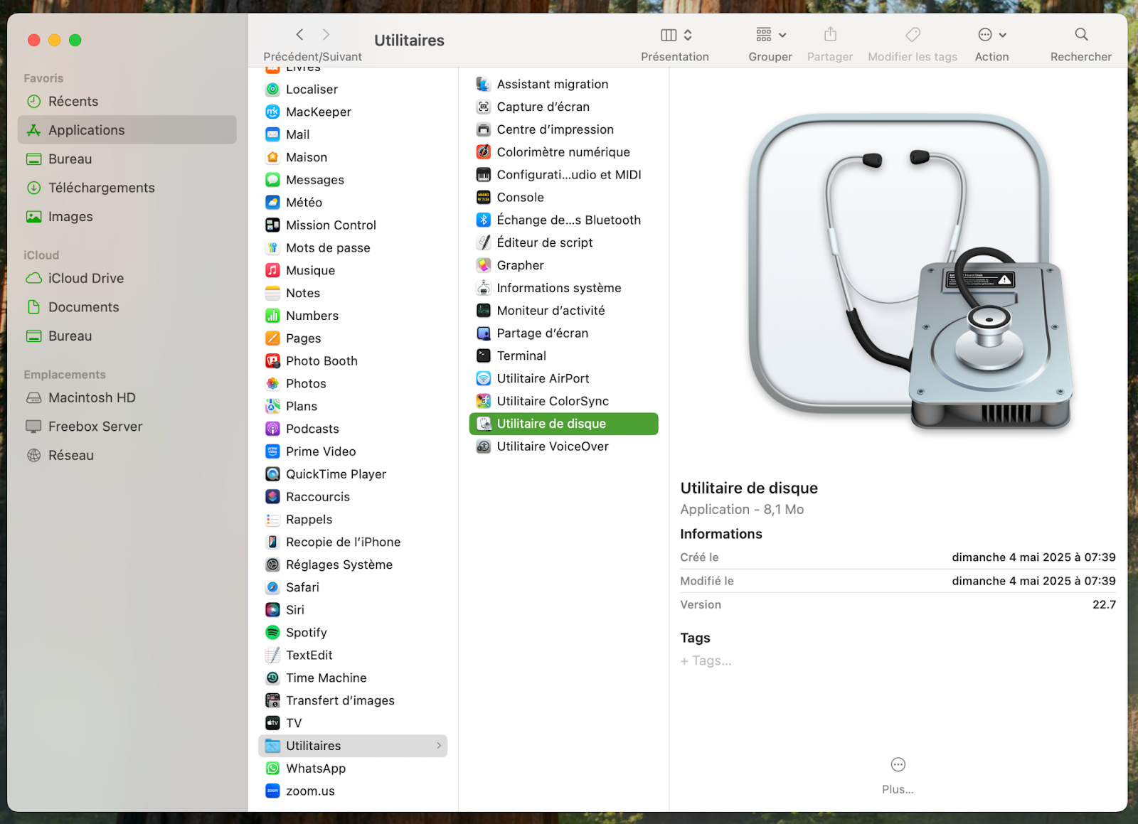 Avant de créer une clé USB bootable, vous aurez besoin de vous assurer que votre lecteur USB est correctement formaté. Pour cela, utilisez l'Utilitaire de disque.
