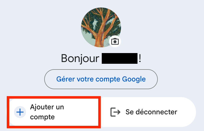 Sélectionnez Ajouter un compte pour créer un nouveau profil.