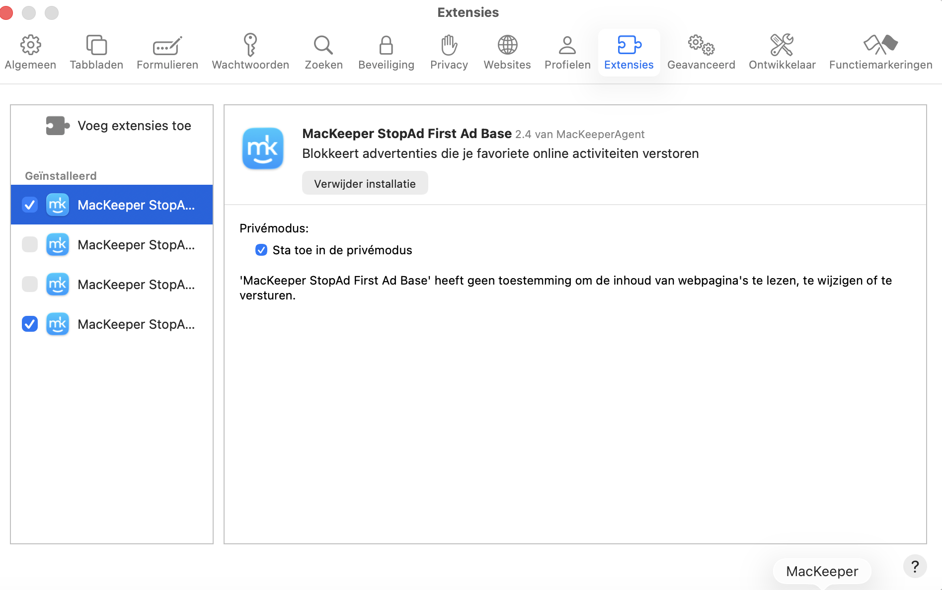 Zorg ervoor dat je de extensie in je gekozen browser hebt ingeschakeld. Is dat nog niet het geval, klik dan op ‘Inschakelen’ en volg de aanwijzingen op het scherm om de extensie in je browser toe te staan. Zo houd je je apparaat en gegevens beter beschermd tijdens het surfen op internet.