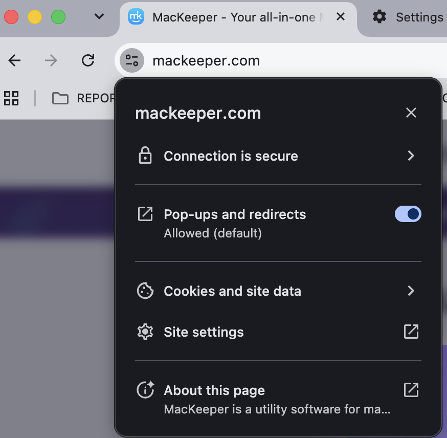 It’s time to allow microphone access for Chrome if you have it. Open a website in the browser, click the lock or settings icon.
