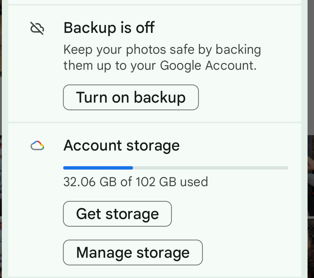 Open your Android device and open the Google Photos app. Tap your profile in the top right and then, if you want to, enable automatic photo backups. If you don't want to use this feature, you can send files manually to the cloud.