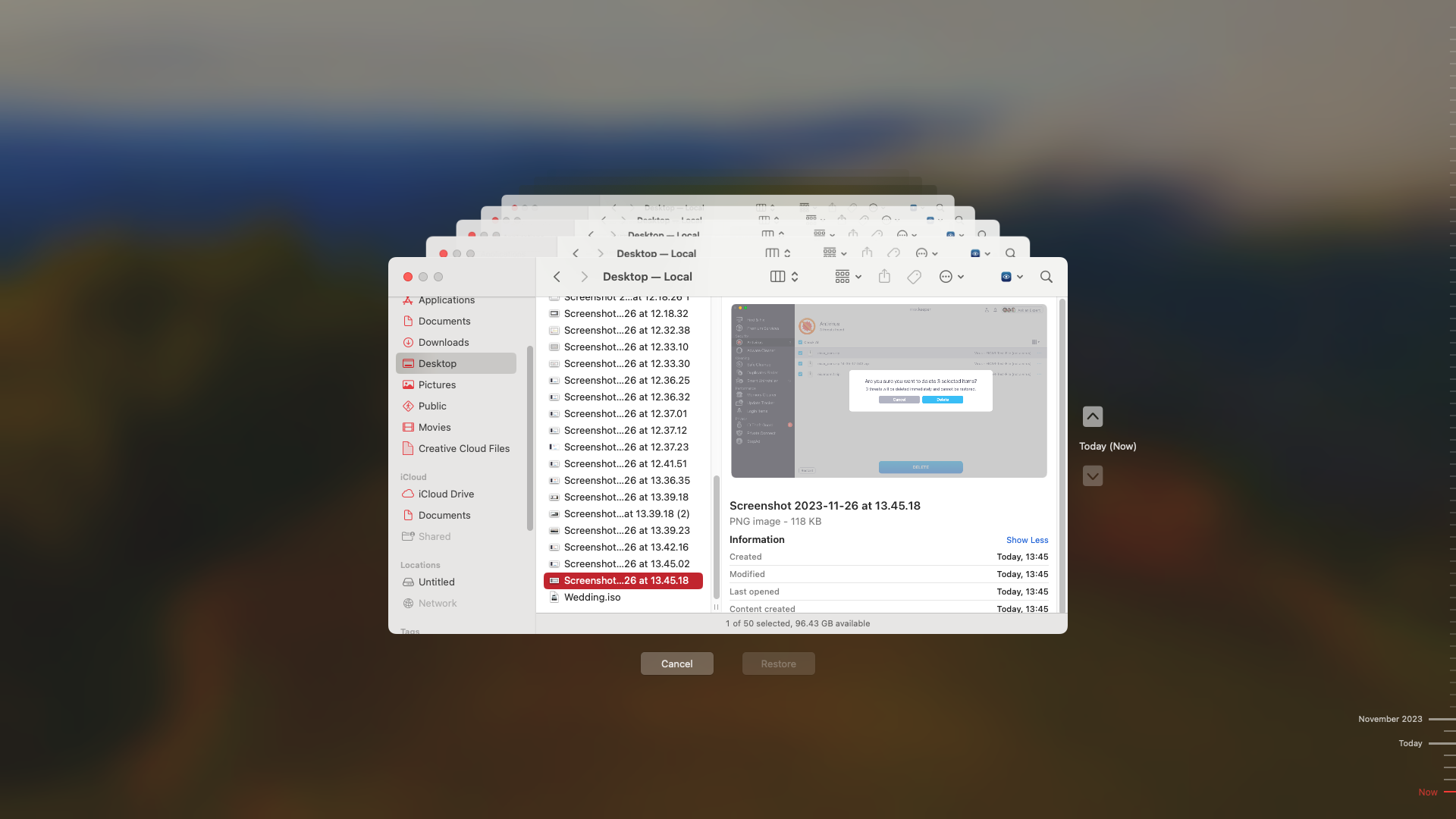 Browse through the available Time Machine backups. Find one that was made before you installed the suspected Trojan on your Mac.