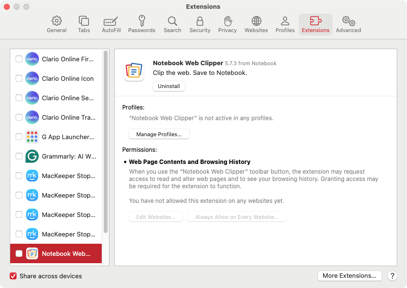 Faulty browser extensions may cause issues after an update. If there's any that you think might be the cause, head to your web browser and uninstall them.