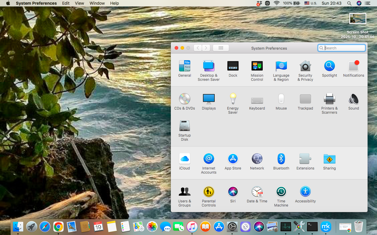 The next step in disabling the Dictionary app on your Mac is to choose Spotlight from the menu in the System settings.