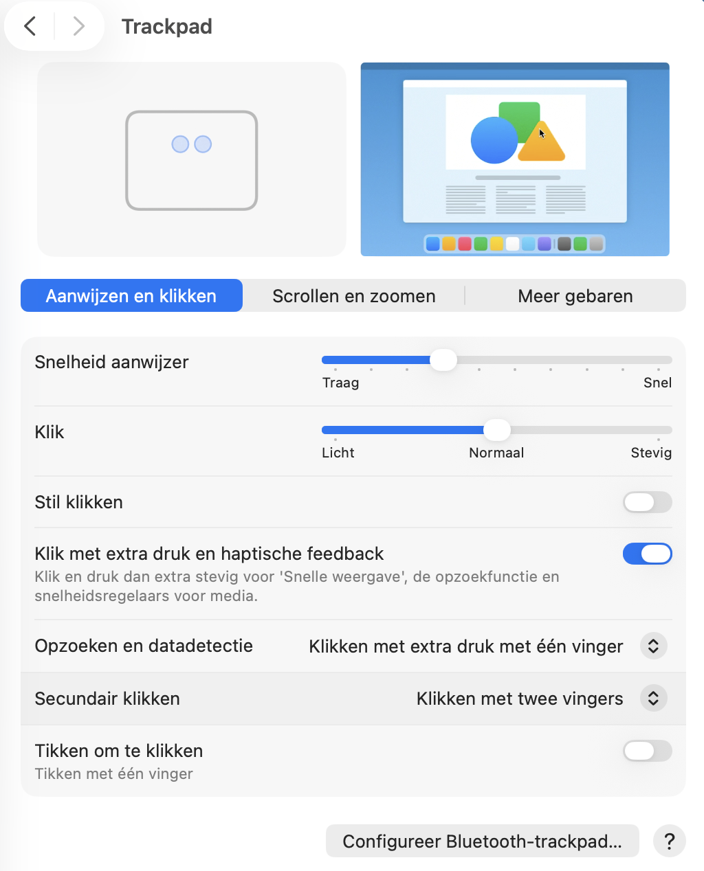 Als alternatief voor kopiëren en plakken op de Mac kun je ook de secundaire klik op je trackpad gebruiken. Zorg ervoor dat de bijbehorende optie is ingeschakeld in de trackpadinstellingen.