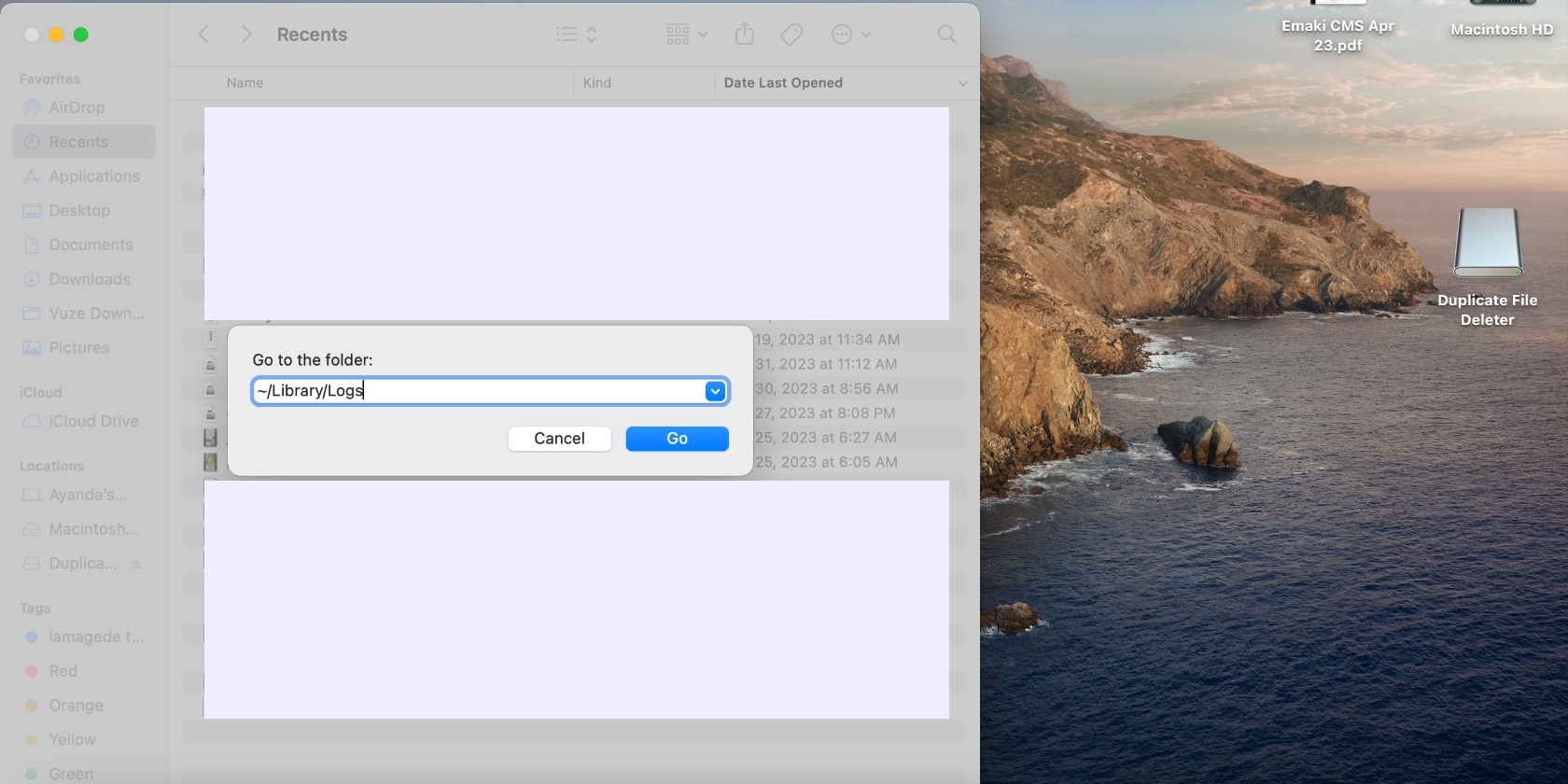Finder’s Go to Folder is opened on a Mac. Enter a file path to manually remove Cricut Design Space on Mac via the Applications folder. Finder’s Go to Folder is opened on a Mac. Enter a file path to manually remove Cricut Design Space on Mac via the Applications folder.