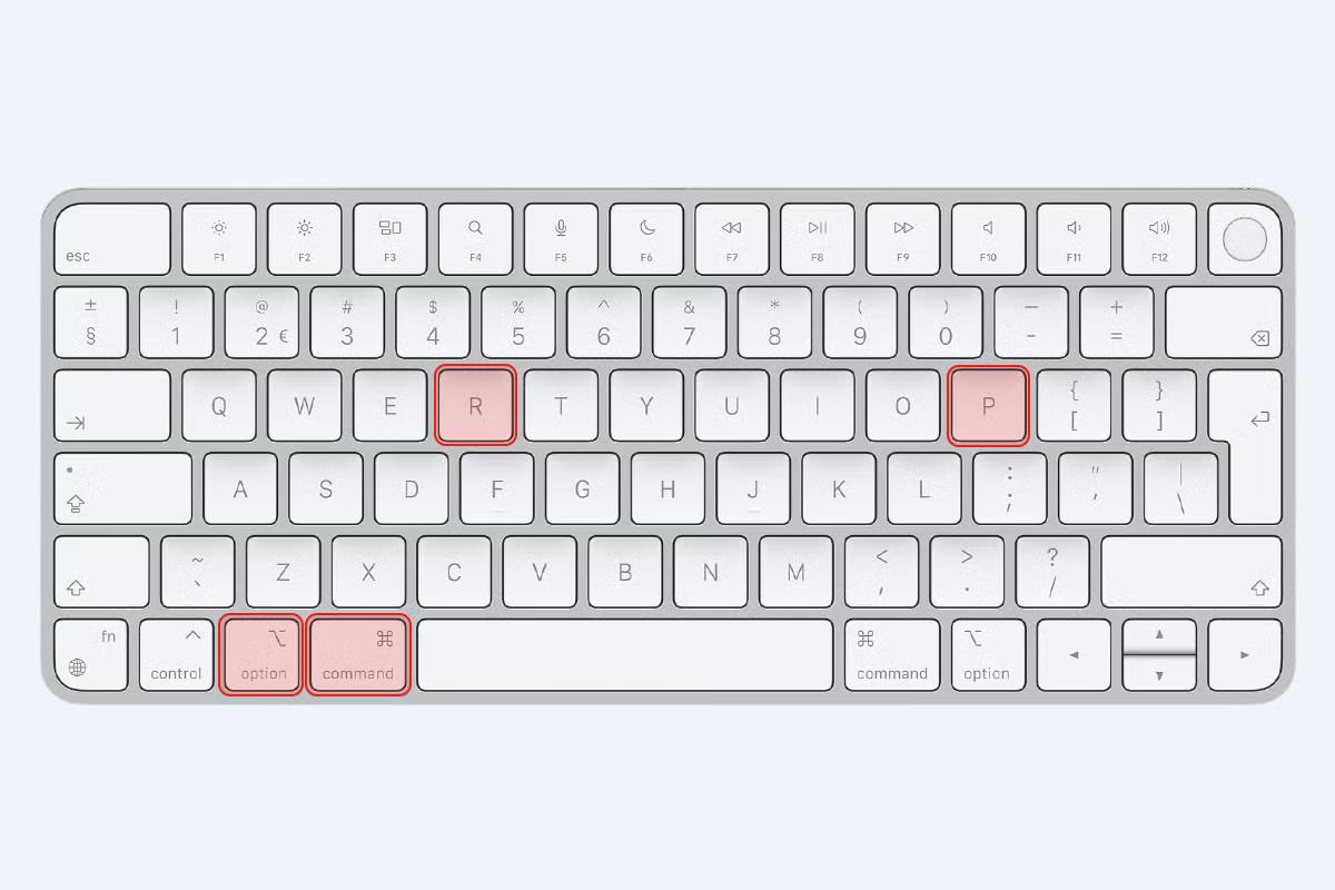 Shut down your Mac, turn it back on, and immediately press Option + Command + P + R to reset NVRAM and resolve low-level system issues.