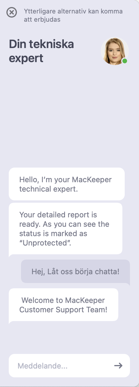 Starta en onlinechatt med en av våra experter för att få rekommendationer om hur du uppdaterar din Mac.