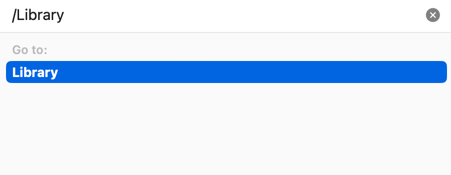 To free up space on your Mac, type in /Library and press Enter.