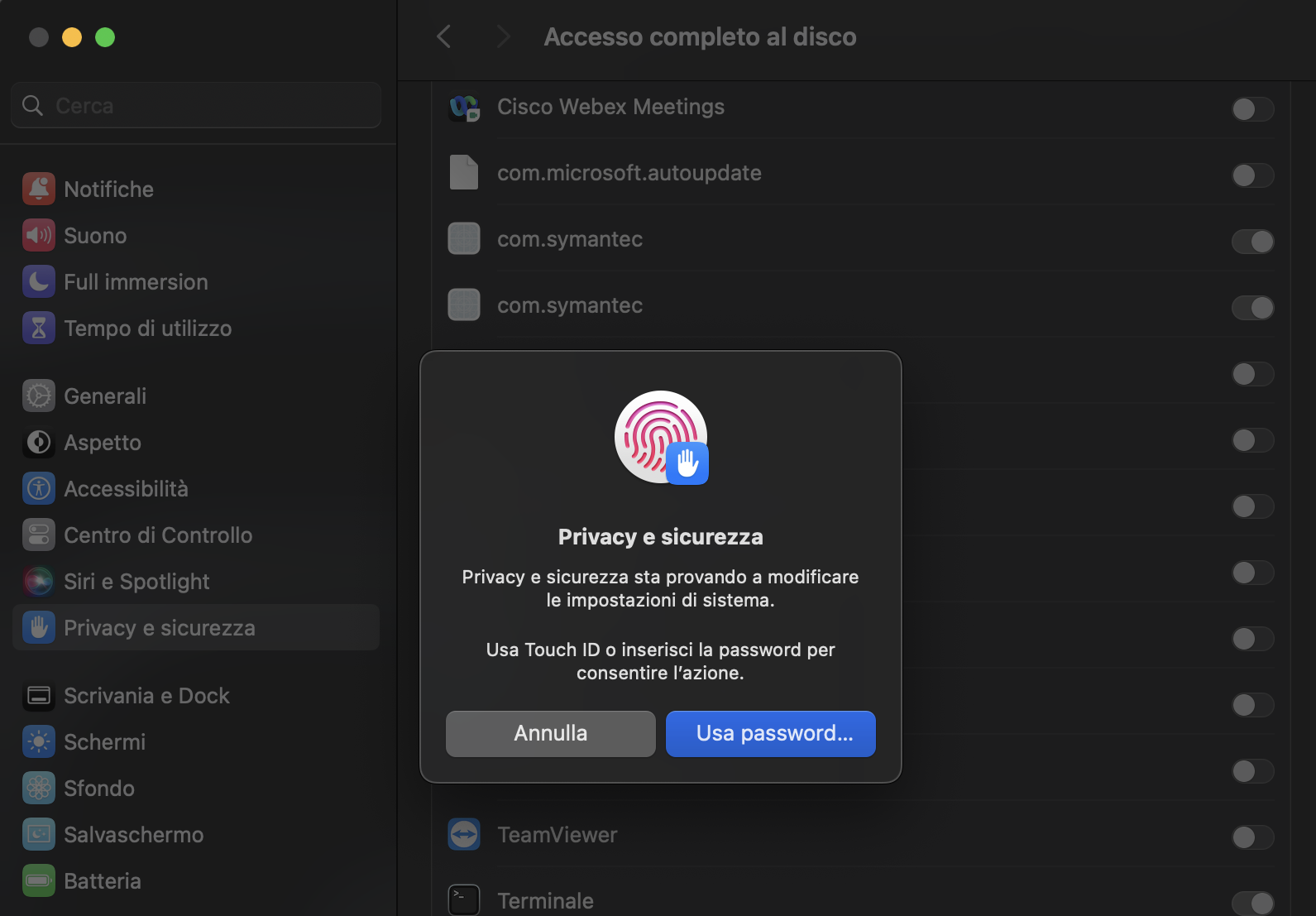 Se richiesto, inserisci la password di amministratore, quindi fai clic sul pulsante Modifica impostazioni o premi il tasto Invio sulla tastiera.