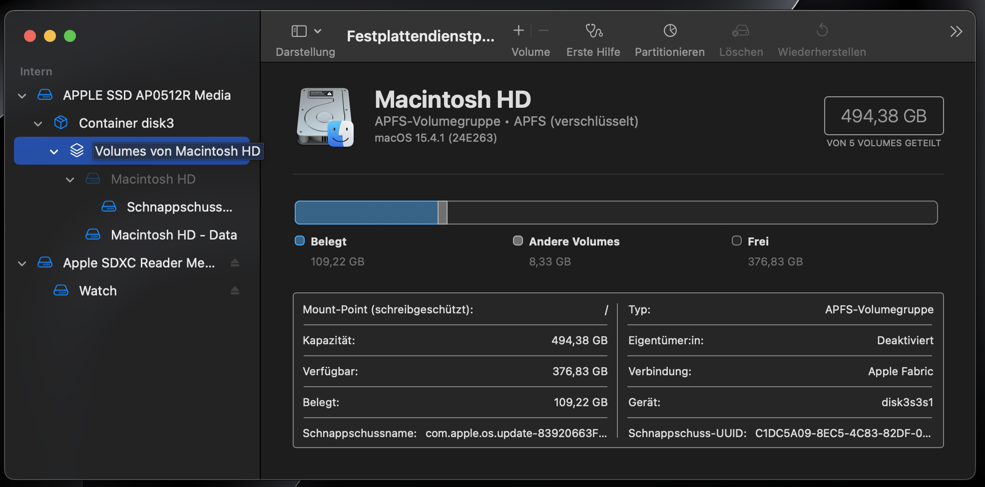 Festplattendienstprogramm Big Sur