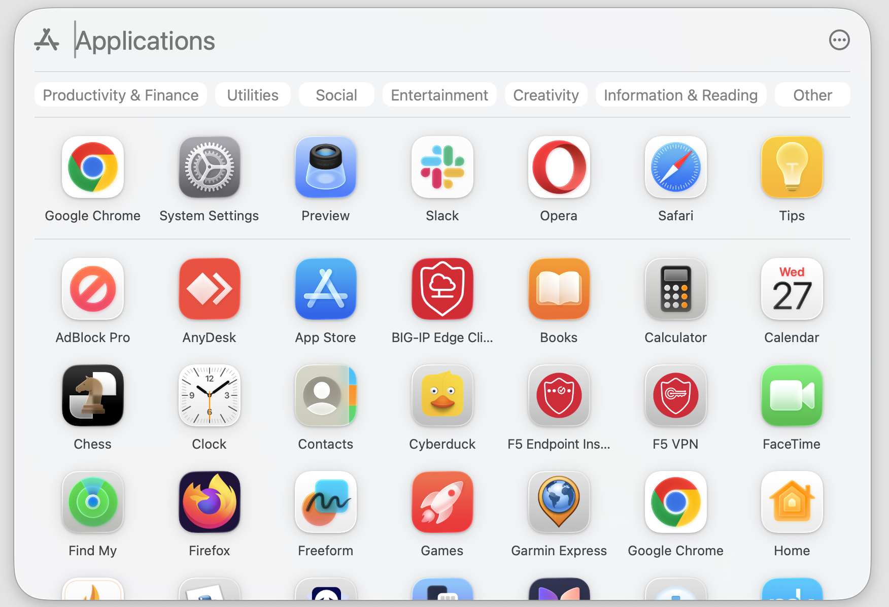 Now, when you see the Spotlight Applications view, you can search for the necessary app through categories or by name.