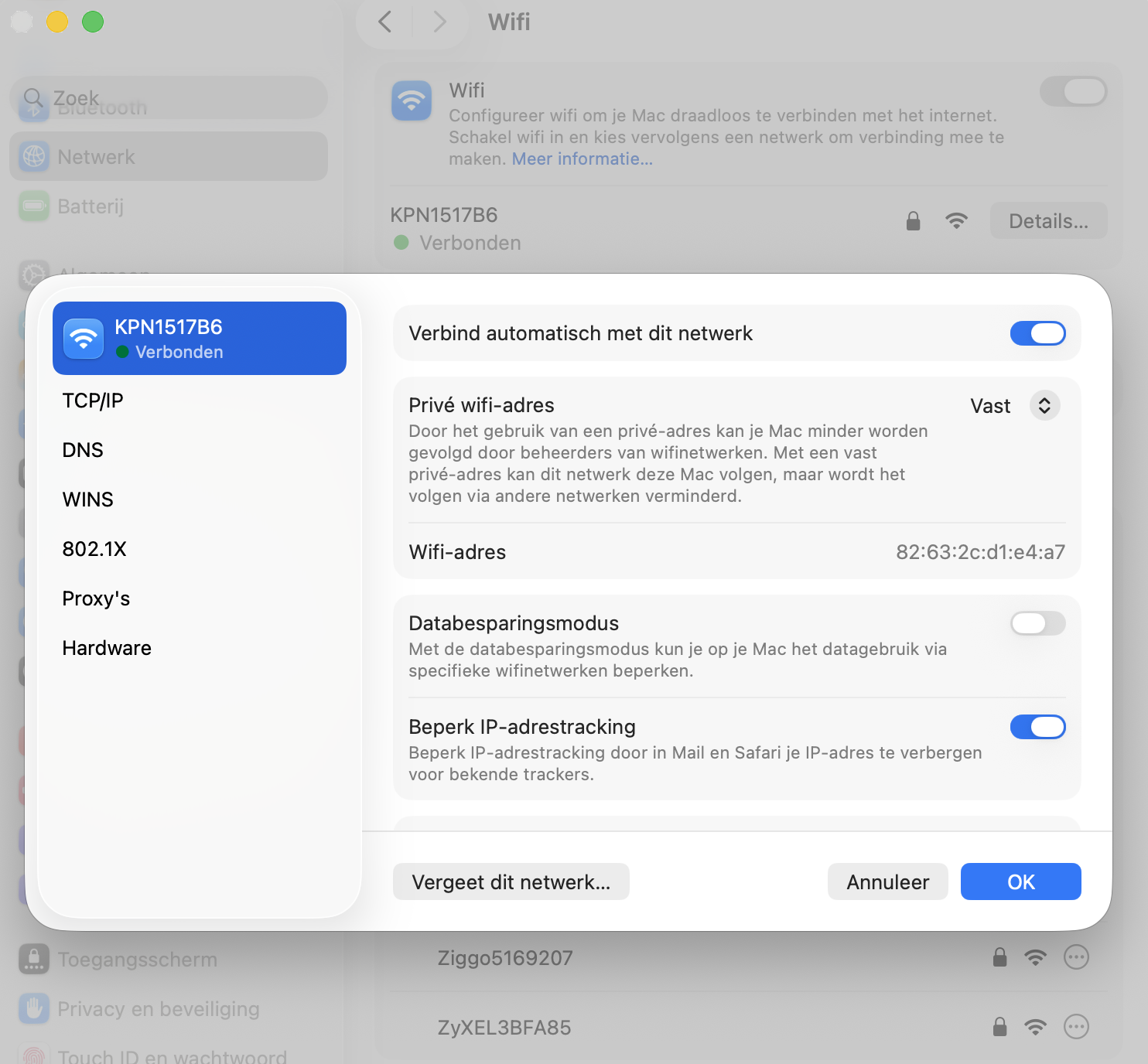 Om je internetsnelheid op je Mac te verbeteren zorg je ervoor dat de optie Beperk IP-adrestracking voor Wi-Fi is uitgeschakeld