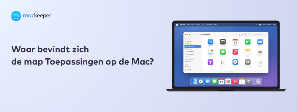 Waar bevindt zich de map Toepassingen op de Mac?